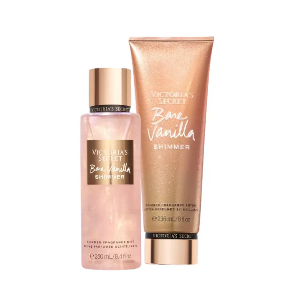 Victoria's Secret kit Bare Vanilla Shimmer 250ml Loção+Body Splash
